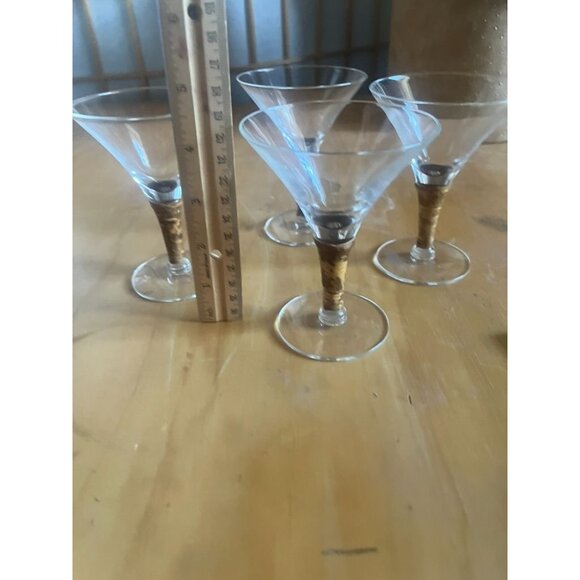 Set Of 4 Carl Auböck MCM Glasses w/ Cane Wrapped Stems Cordial Martini HTF READ - Picture 6 of 8